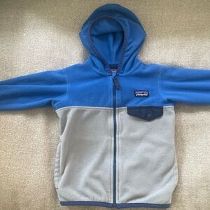 Patagonia Kids Two-Tone Blue and Gray Hoodie